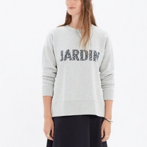 Madewell Jardin Pullover Sweatshirt in Heathered Grey Size Small - Picture 1 of 9